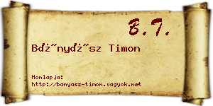 Bányász Timon névjegykártya